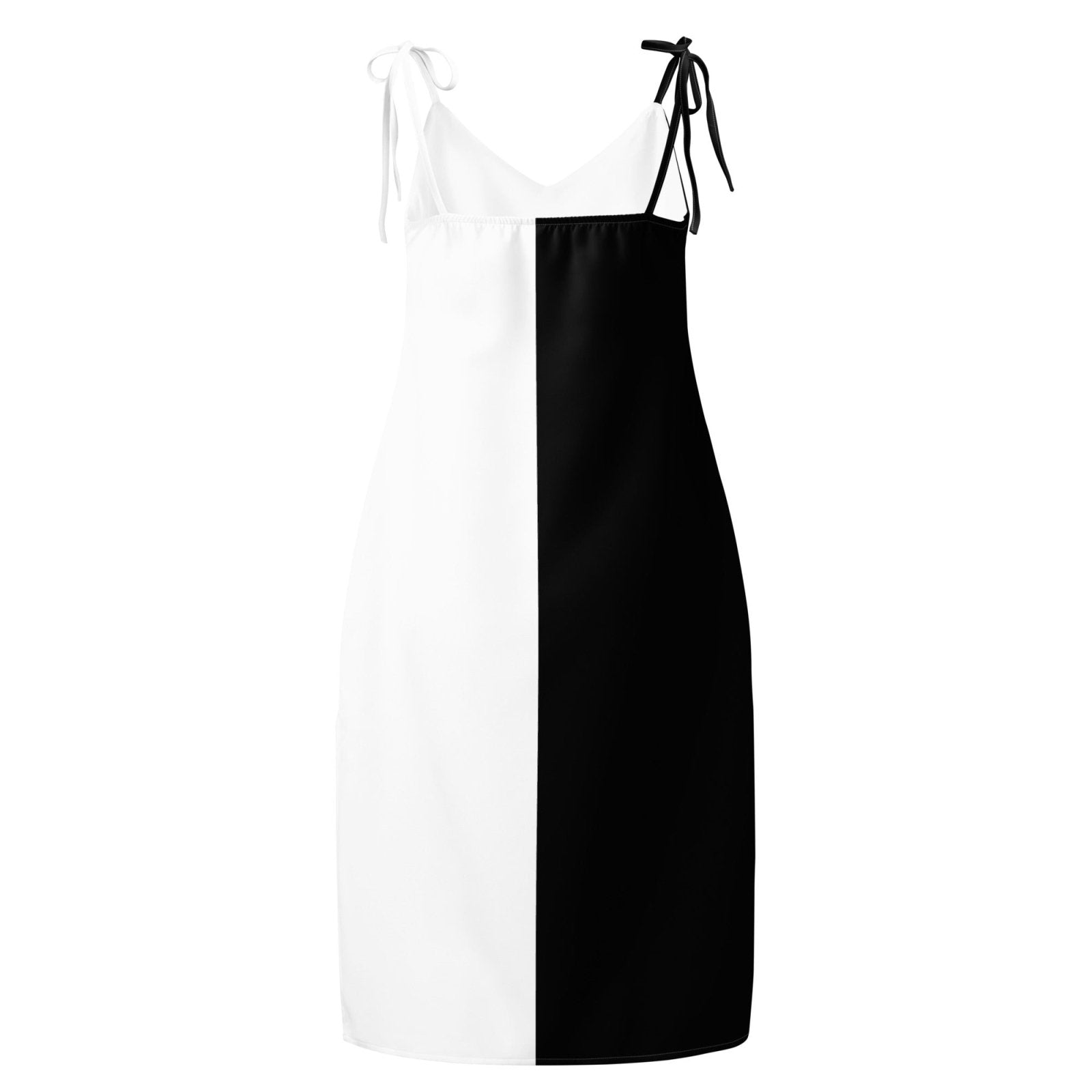 Half Black Half White - Womens Chiffon Slip Dress