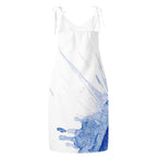 Watercolour Blue Splash - Womens Chiffon Slip Dress