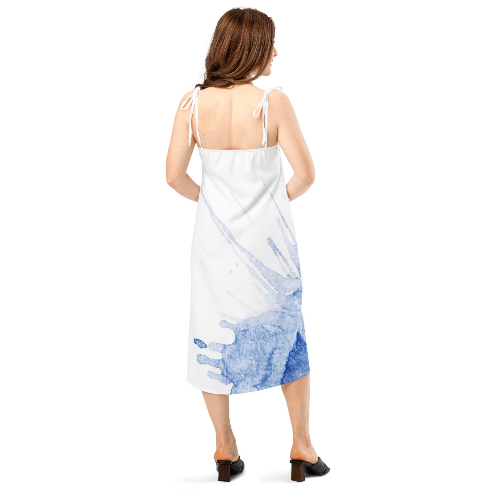 Watercolour Blue Splash - Womens Chiffon Slip Dress