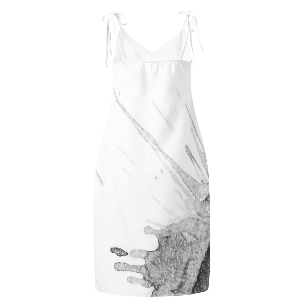 Watercolour Grey Splash - Womens Chiffon Slip Dress