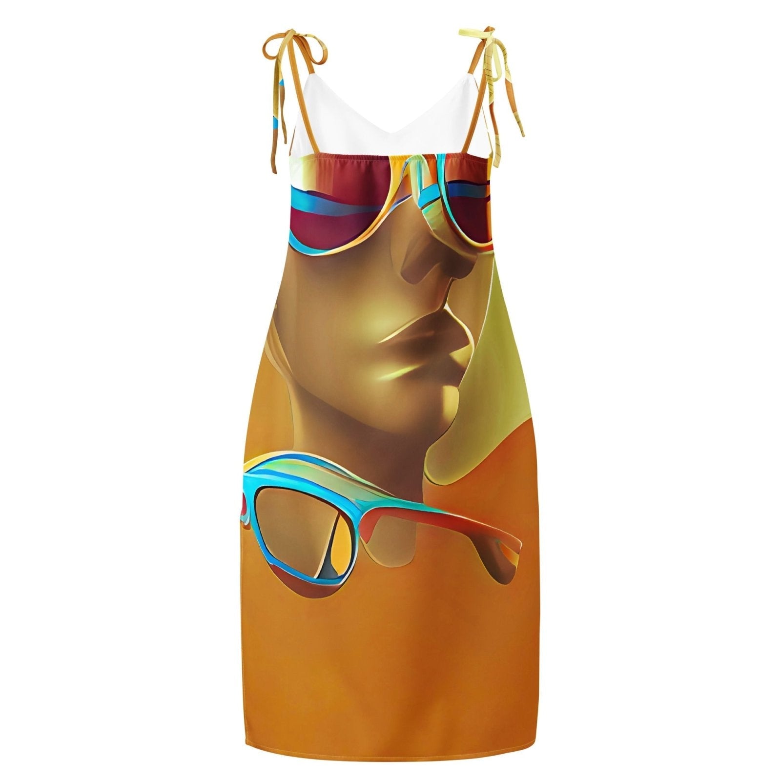 Retro Cool Orange - Womens Chiffon Slip Dress