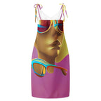 Retro Cool Pink - Womens Chiffon Slip Dress