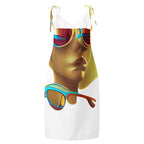 Retro Cool White - Womens Chiffon Slip Dress