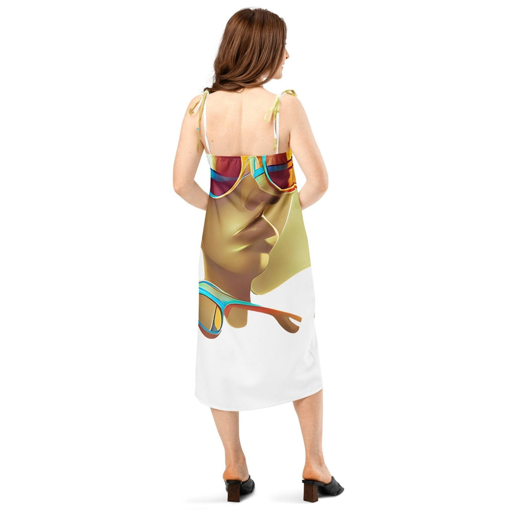 Retro Cool White - Womens Chiffon Slip Dress
