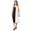Half Black Half White - Womens Chiffon Slip Dress
