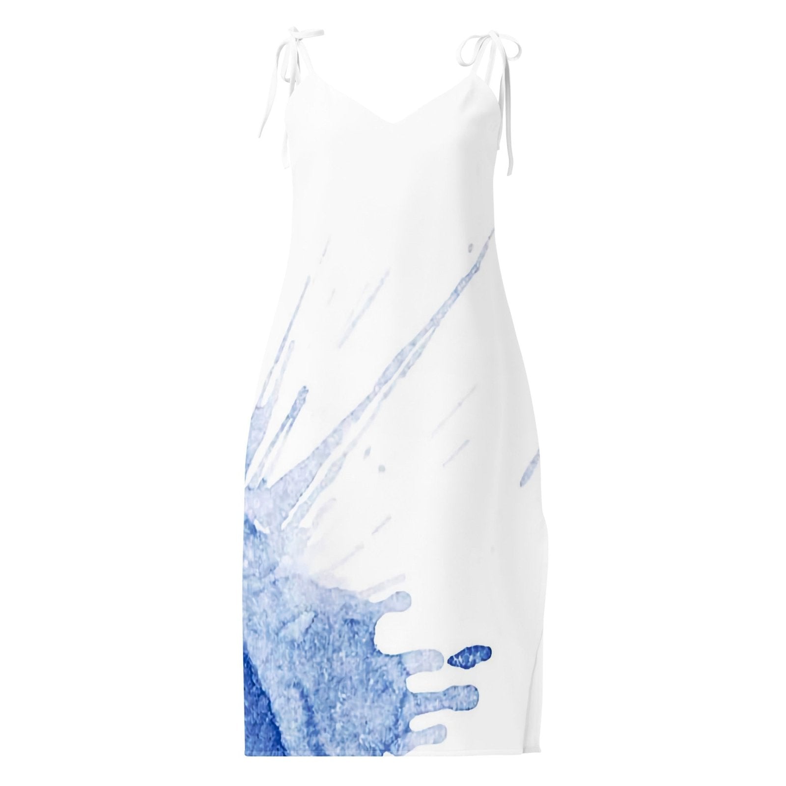 Watercolour Blue Splash - Womens Chiffon Slip Dress
