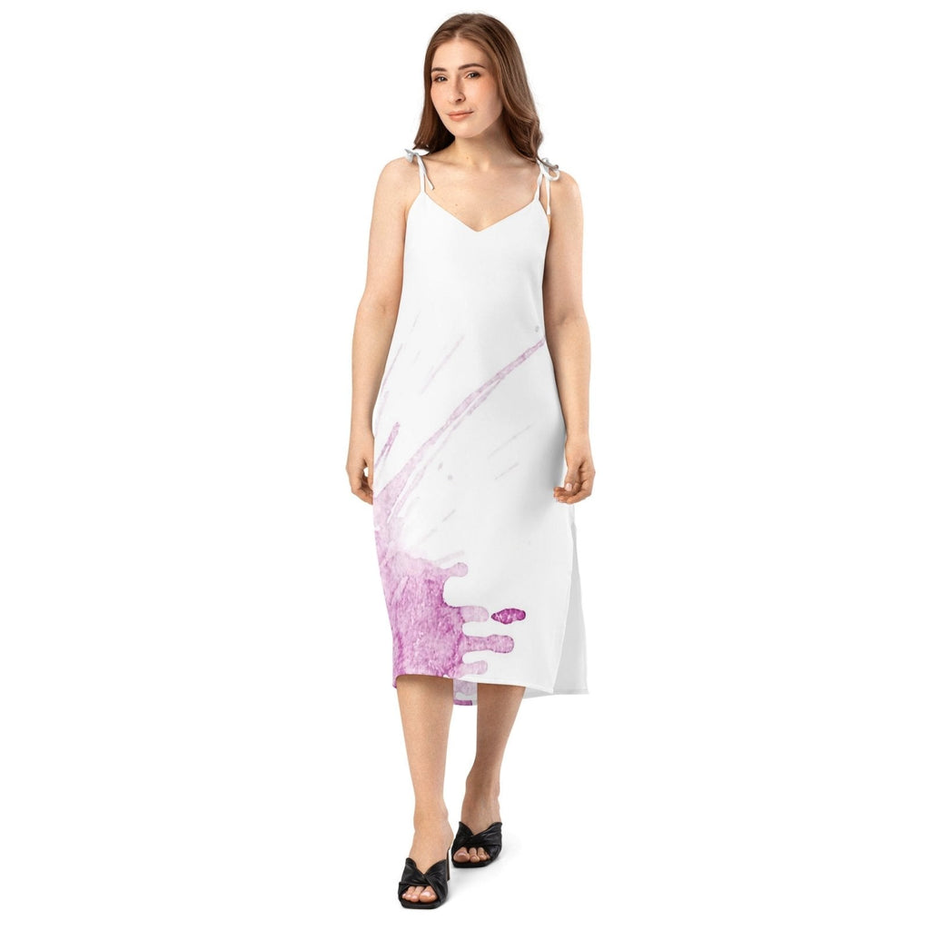 Watercolour Pink Splash - Womens Chiffon Slip Dress