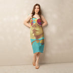 Retro Cool Blue - Womens Chiffon Slip Dress