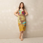 Retro Cool Orange - Womens Chiffon Slip Dress