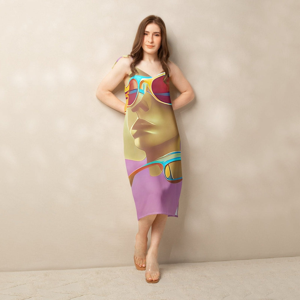 Retro Cool Pink - Womens Chiffon Slip Dress