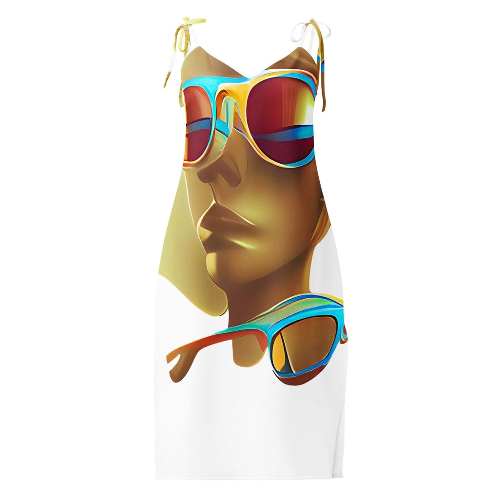 Retro Cool White - Womens Chiffon Slip Dress