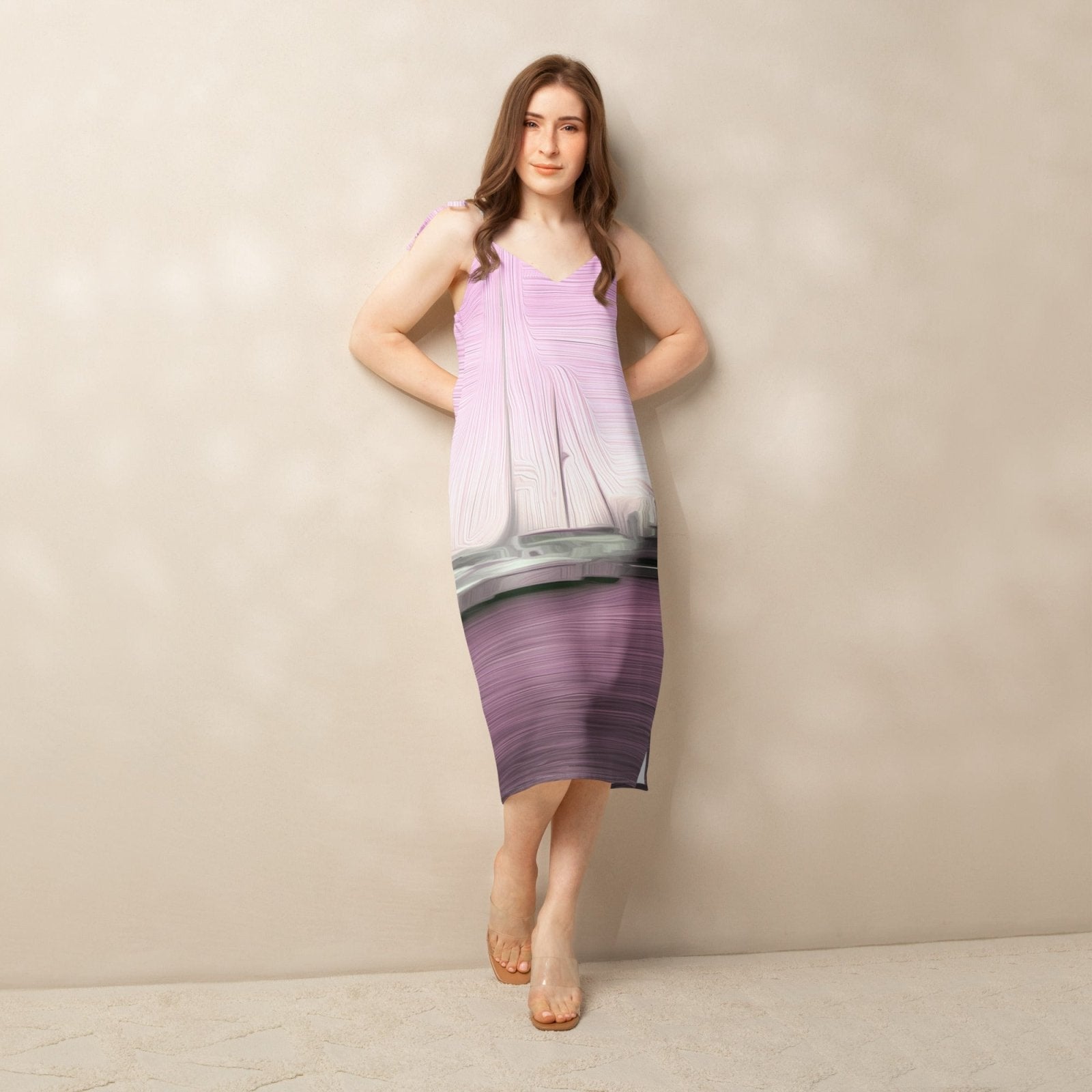 The Sleeping Yachts (at Evening) - Womens Chiffon Slip Dress