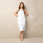 iSAW Womens White Chiffon Slip Dress
