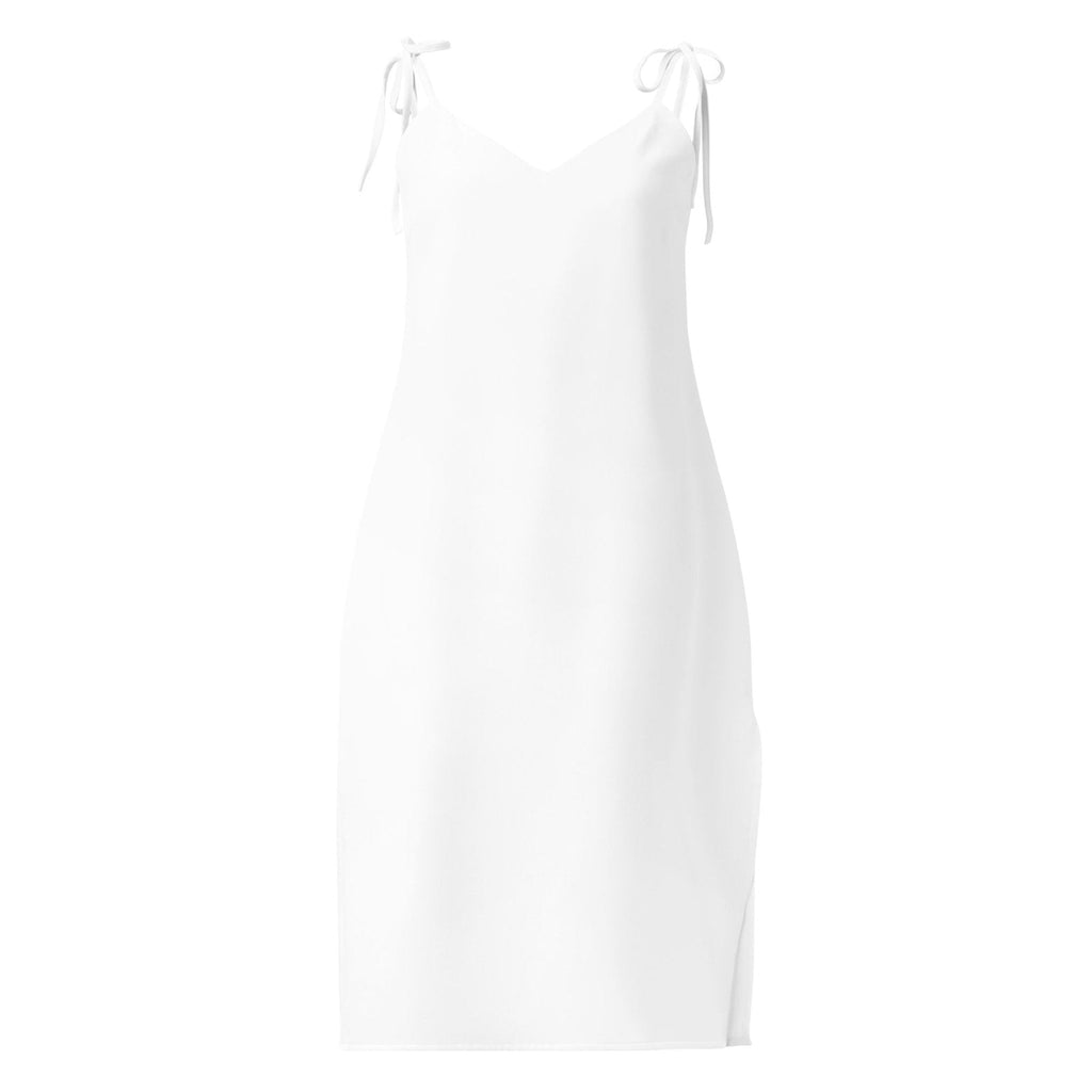 iSAW Womens White Chiffon Slip Dress