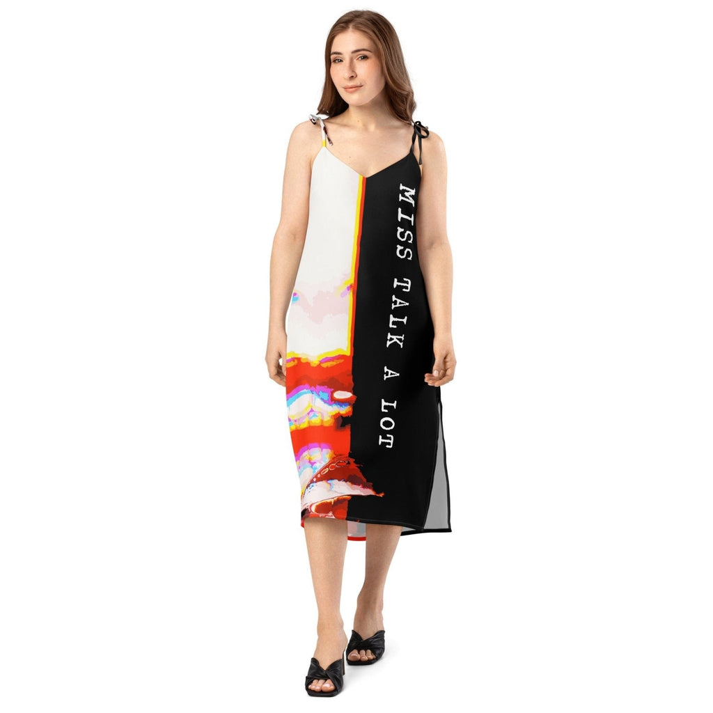 Miss Talk A Lot - Womens Chiffon Slip Dress