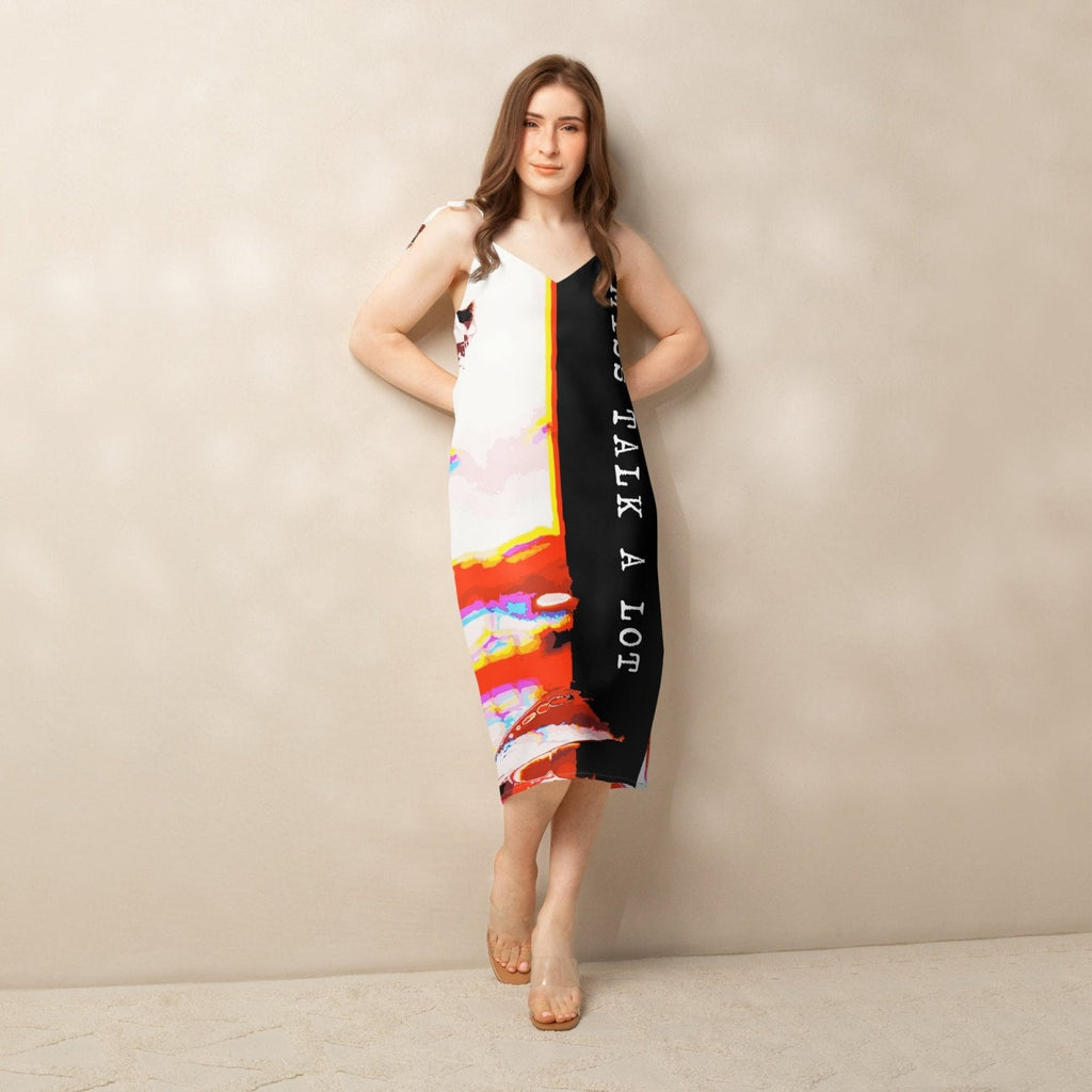 Miss Talk A Lot - Womens Chiffon Slip Dress