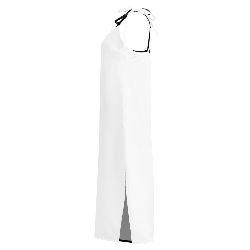 Half Black Half White - Womens Chiffon Slip Dress
