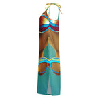Retro Cool Blue - Womens Chiffon Slip Dress