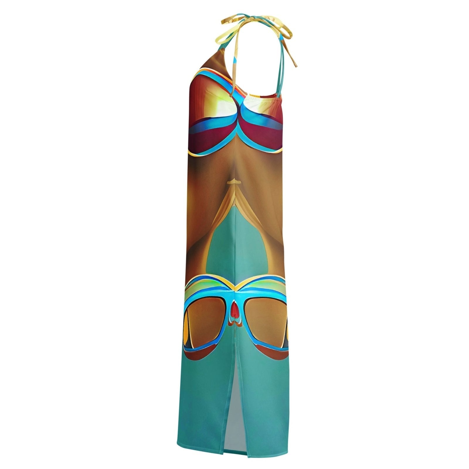 Retro Cool Blue - Womens Chiffon Slip Dress