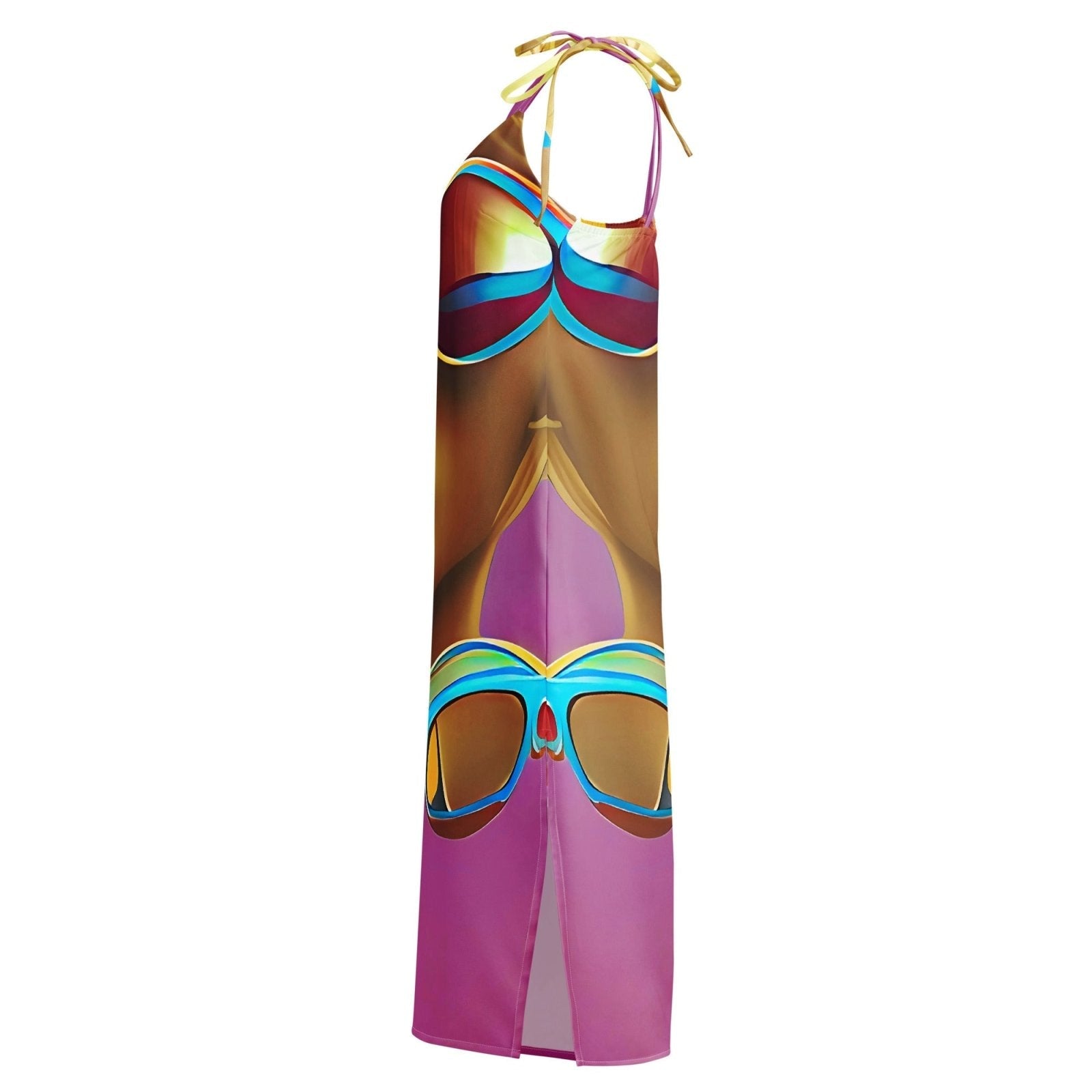 Retro Cool Pink - Womens Chiffon Slip Dress