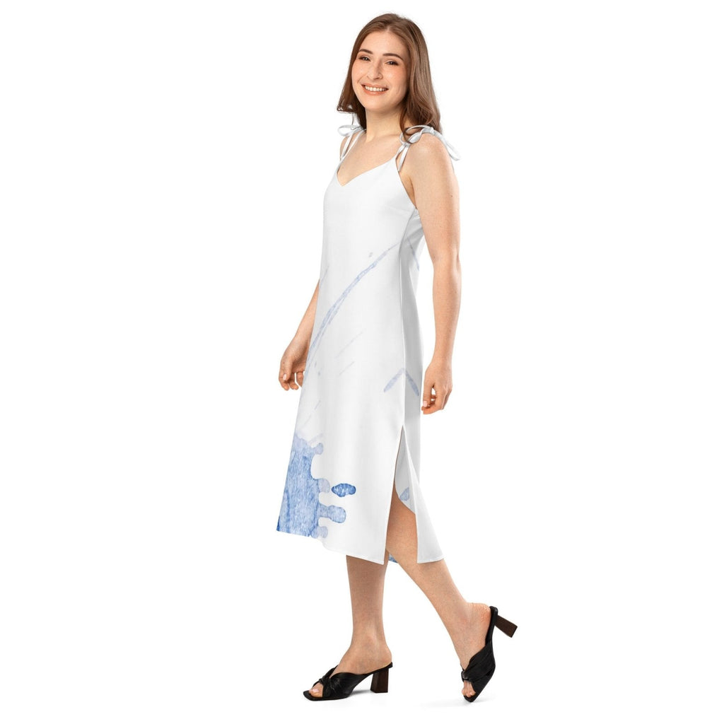Watercolour Blue Splash - Womens Chiffon Slip Dress