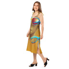 Retro Cool Orange - Womens Chiffon Slip Dress