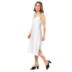 iSAW Womens White Chiffon Slip Dress
