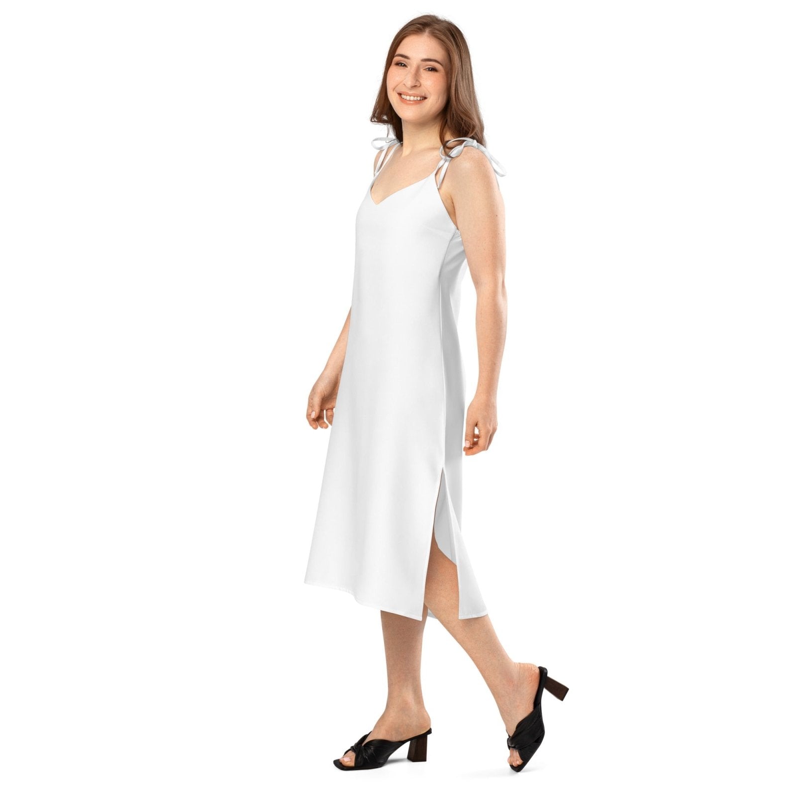 iSAW Womens White Chiffon Slip Dress