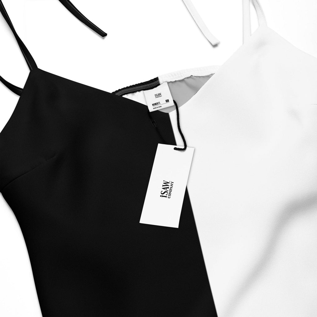 Half Black Half White - Womens Chiffon Slip Dress
