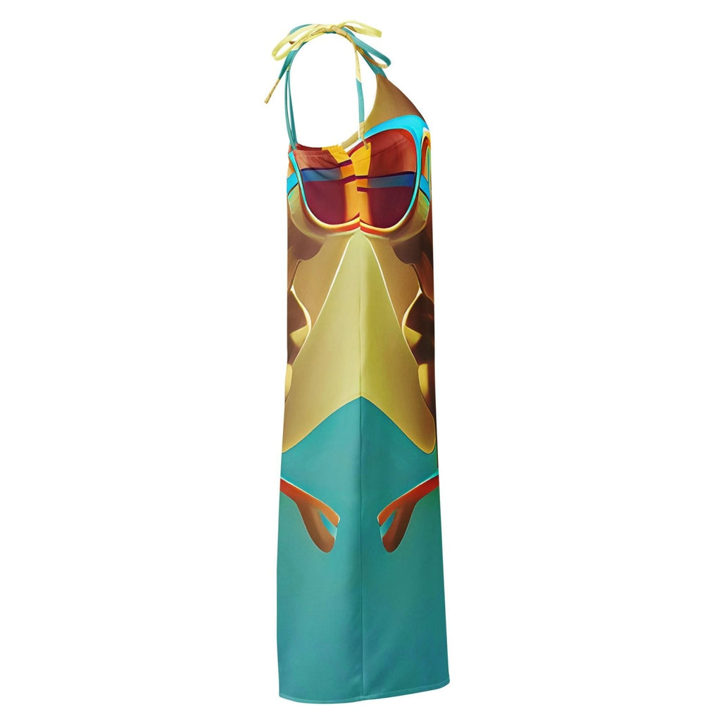 Retro Cool Blue - Womens Chiffon Slip Dress