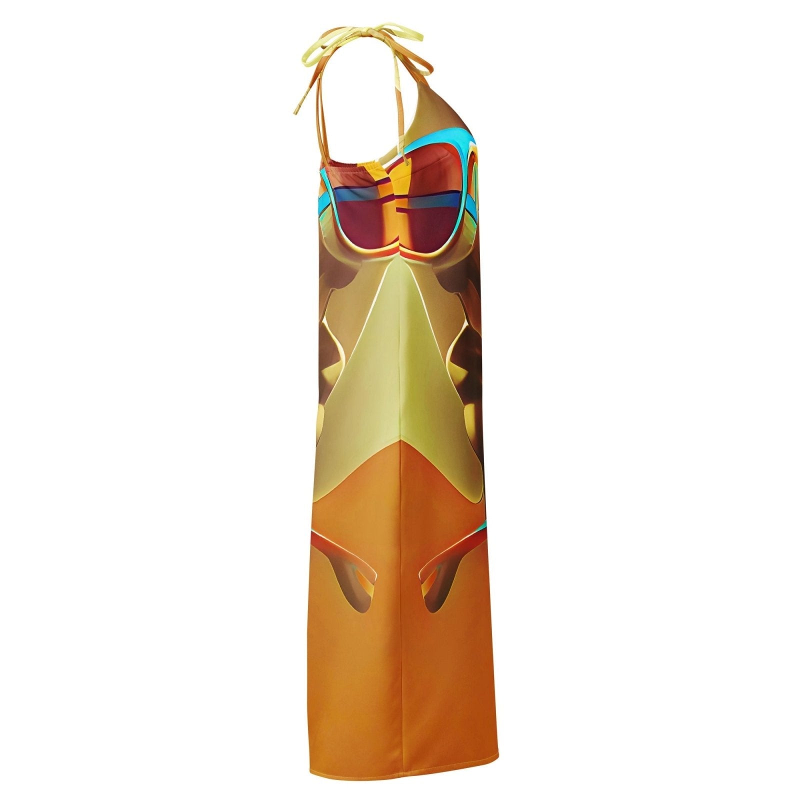 Retro Cool Orange - Womens Chiffon Slip Dress