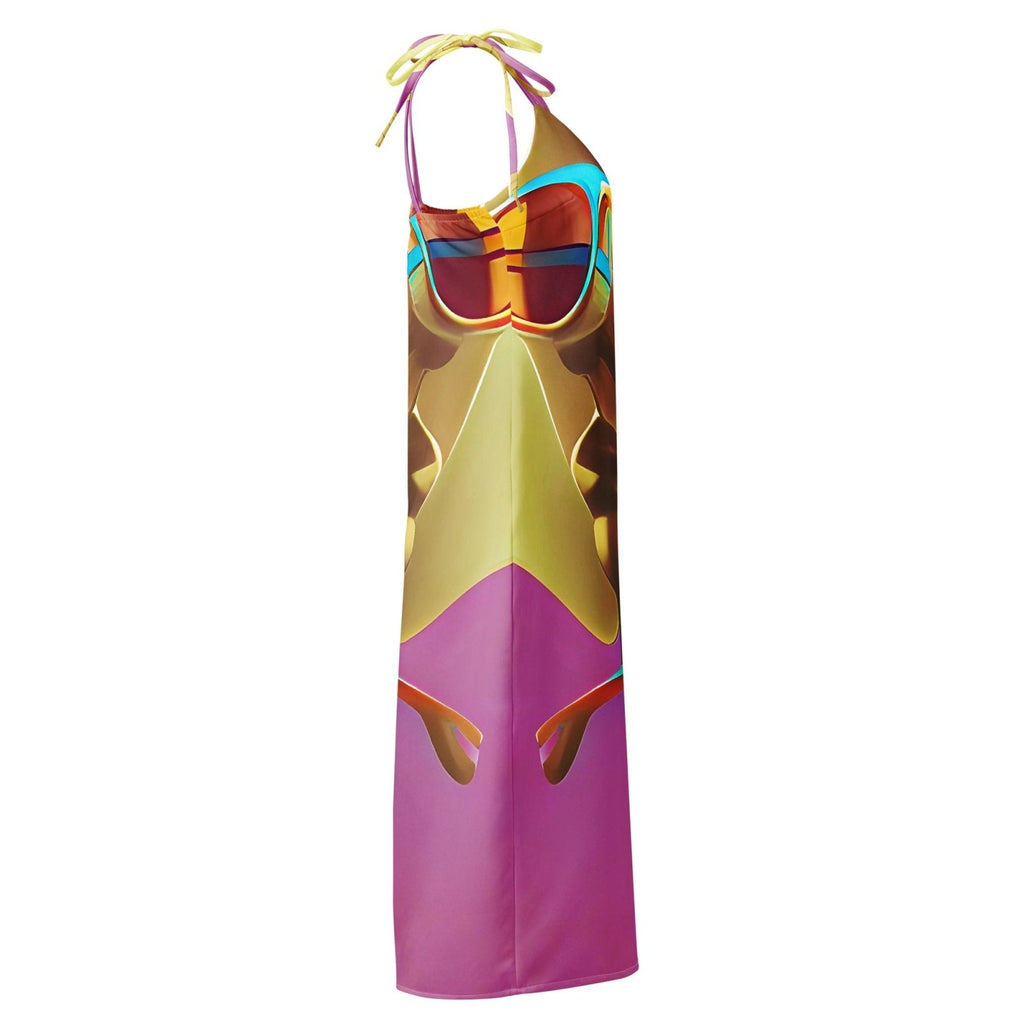 Retro Cool Pink - Womens Chiffon Slip Dress