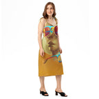 Retro Cool Orange - Womens Chiffon Slip Dress