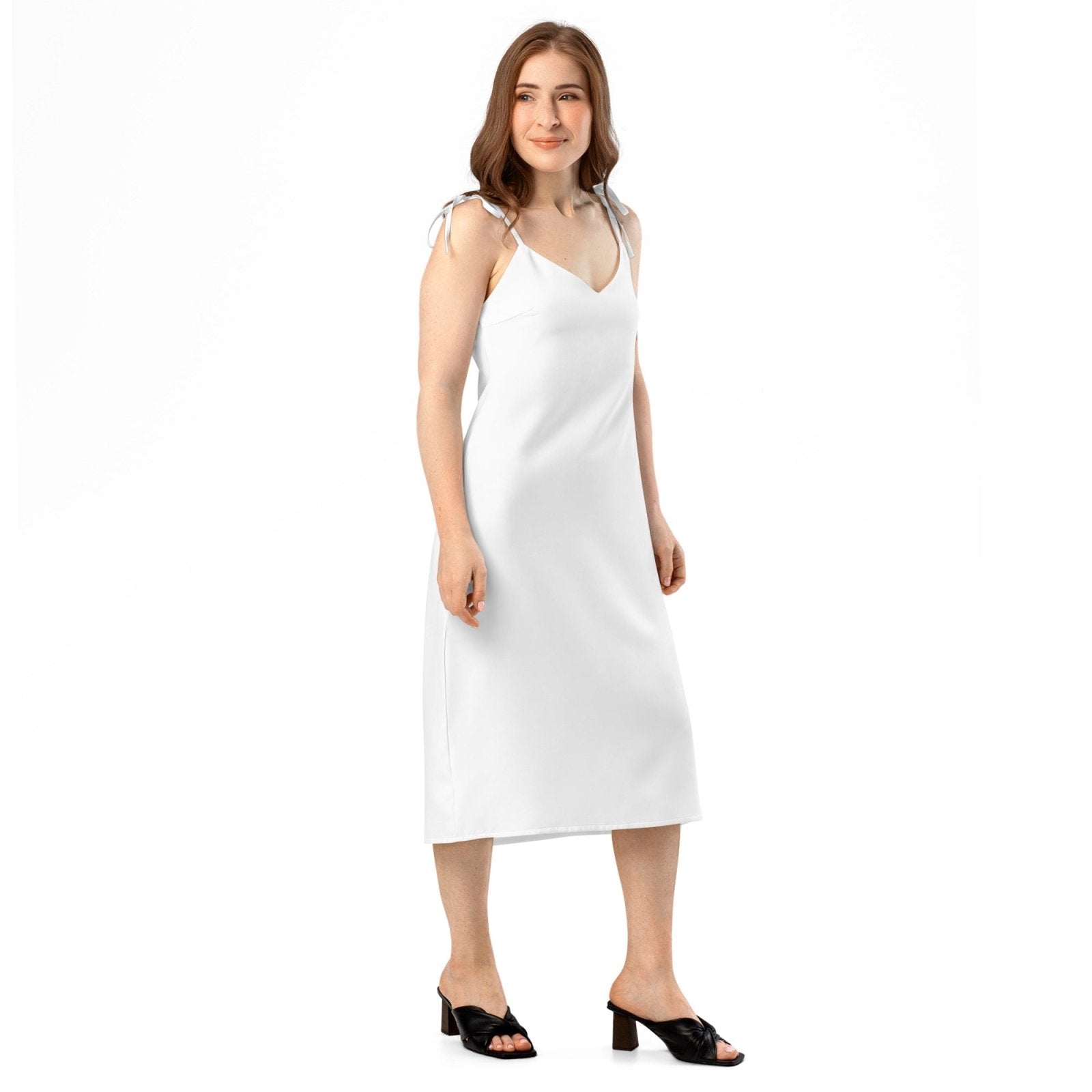 iSAW Womens White Chiffon Slip Dress