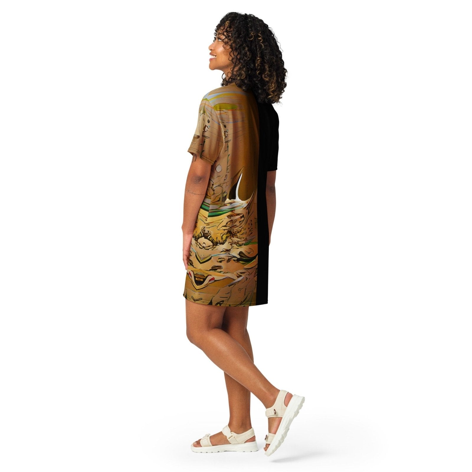 Half Black Half Gāolàng - Womens T-Shirt Dress