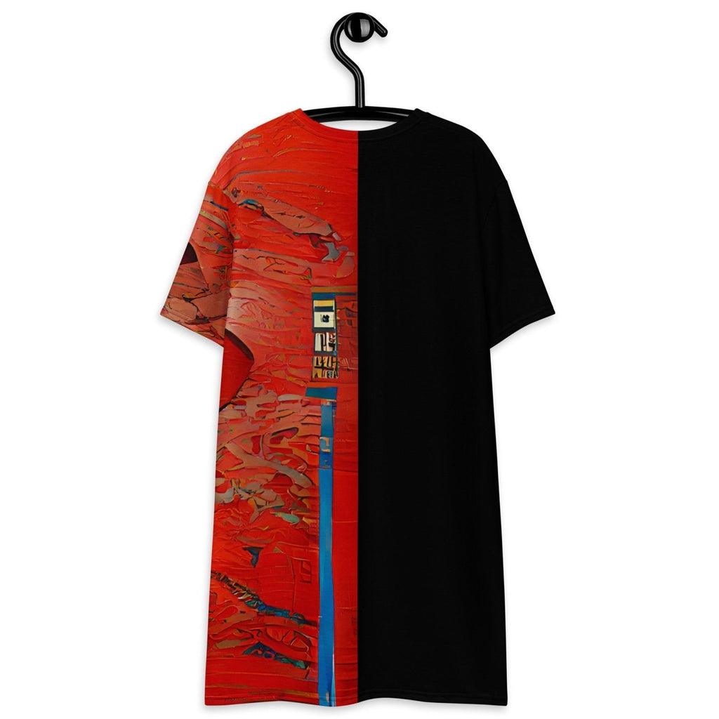 Half Black Half Hónghǎi - Womens T-Shirt Dress