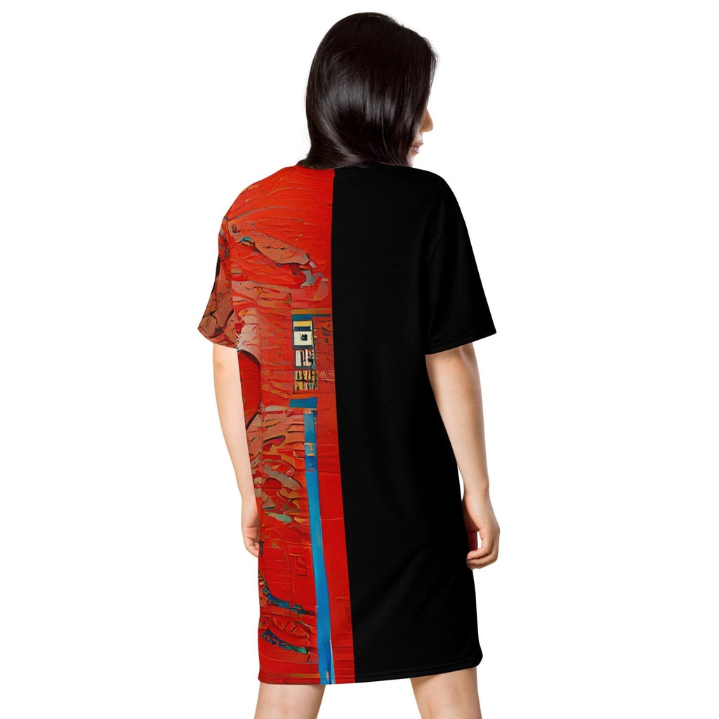Half Black Half Hónghǎi - Womens T-Shirt Dress