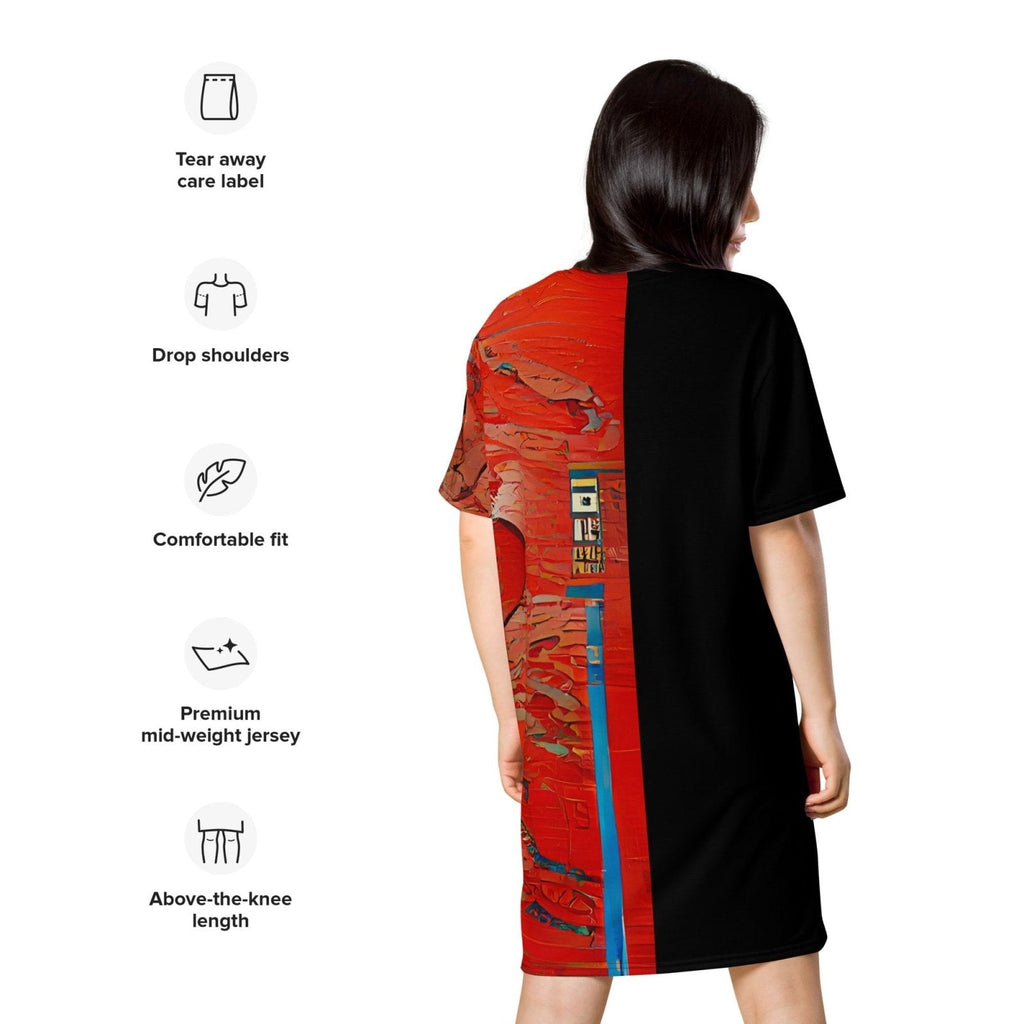 Half Black Half Hónghǎi - Womens T-Shirt Dress