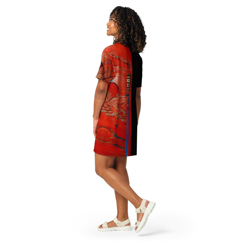 Half Black Half Hónghǎi - Womens T-Shirt Dress