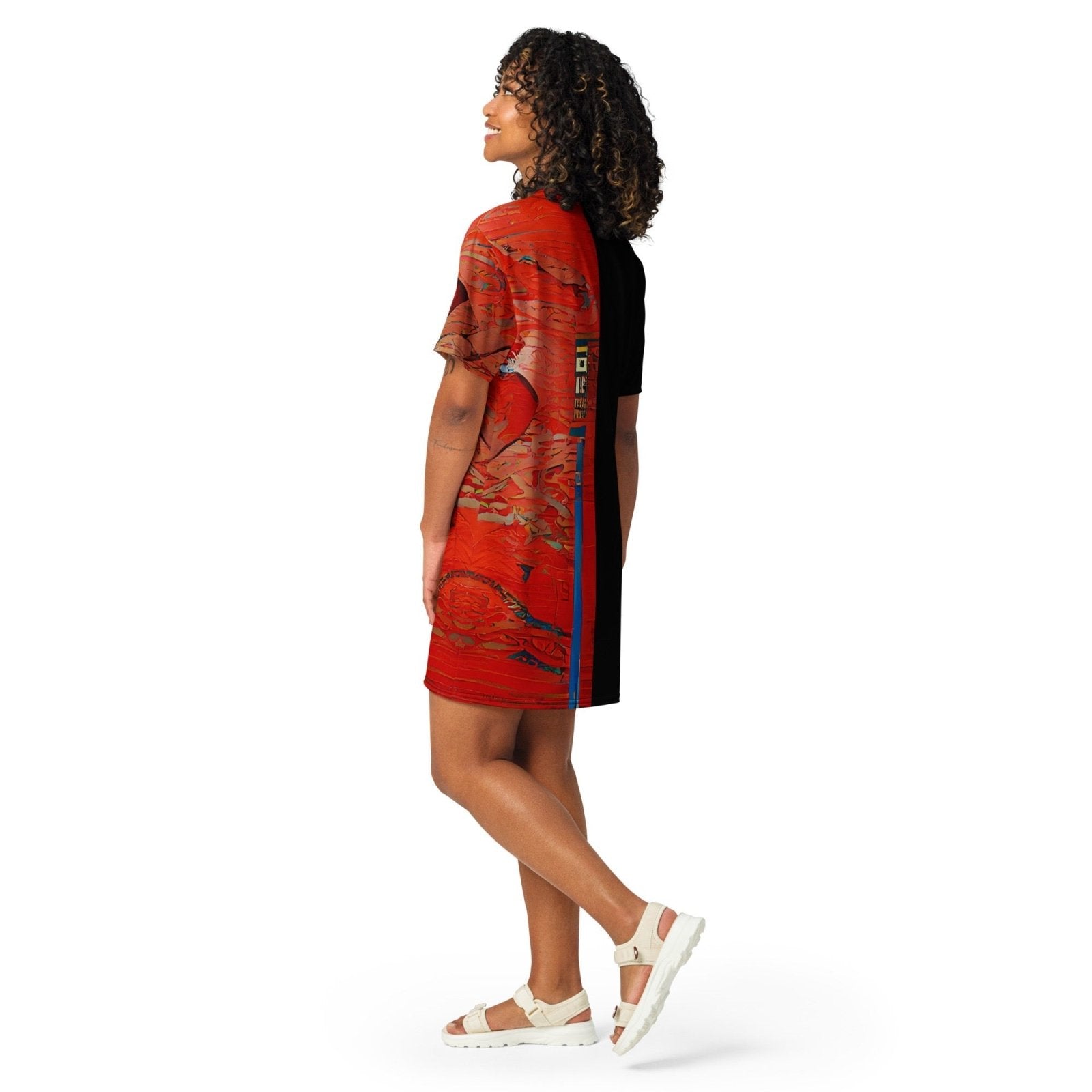 Half Black Half Hónghǎi - Womens T-Shirt Dress