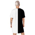 Half Black Half White - Womens T-Shirt Dress