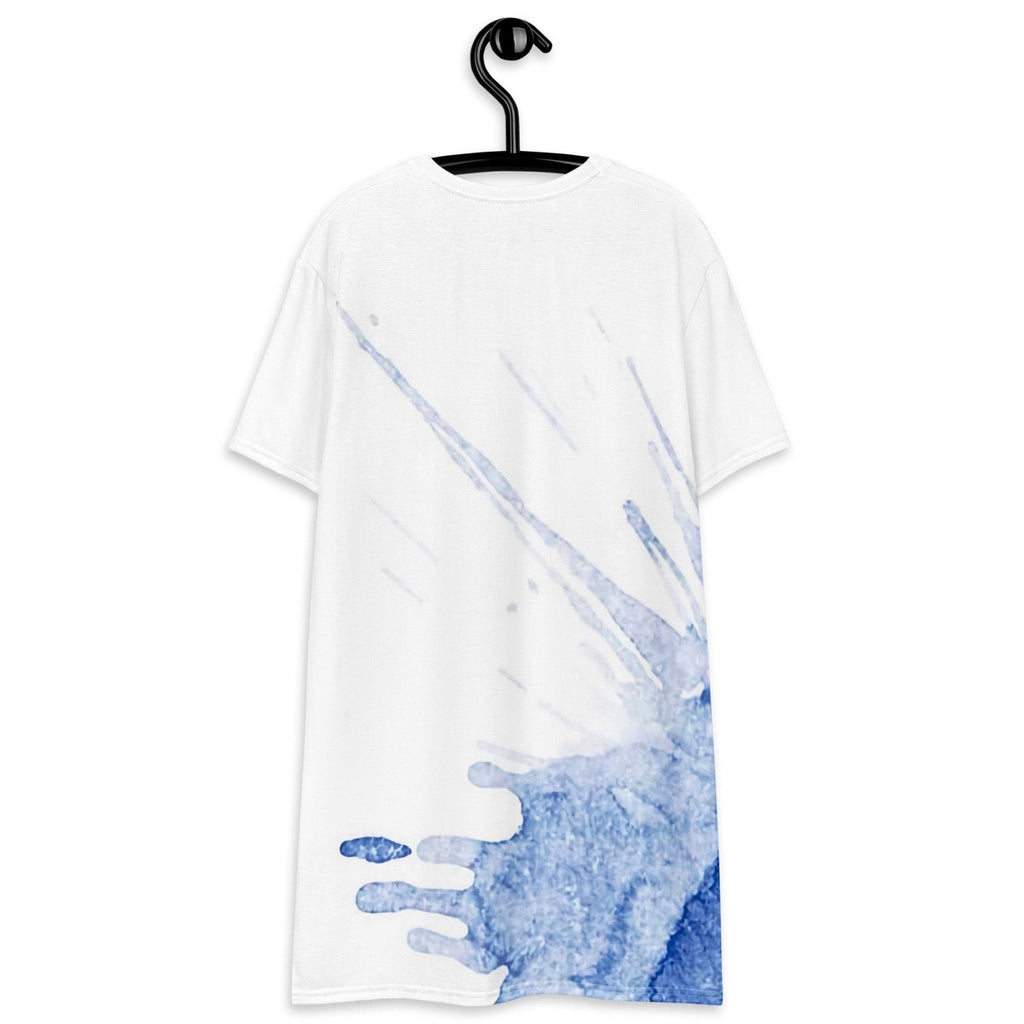 Watercolour Blue Splash - Womens T-Shirt Dress