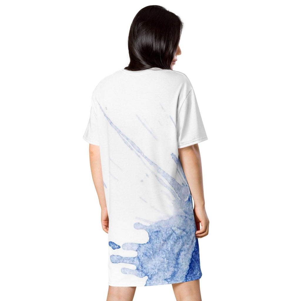 Watercolour Blue Splash - Womens T-Shirt Dress