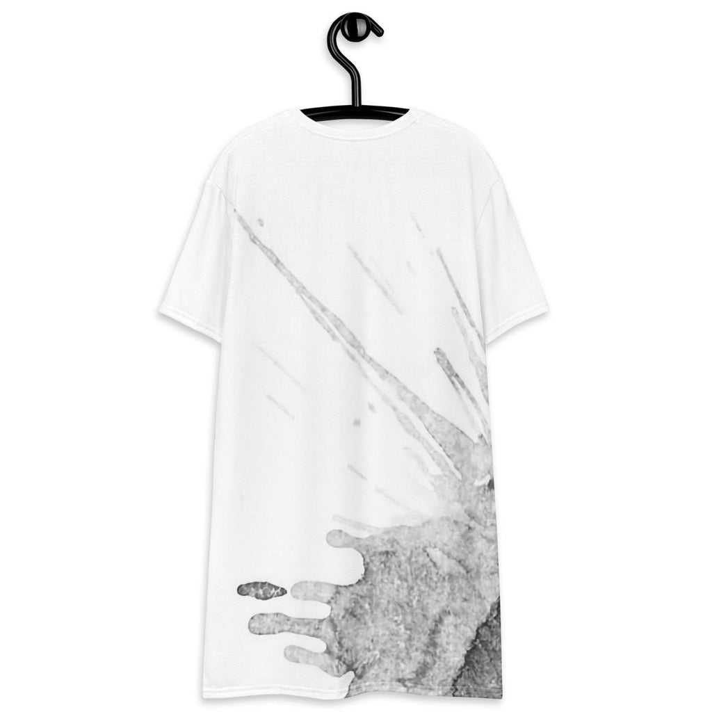 Watercolour Grey Splash - Womens T-Shirt Dress
