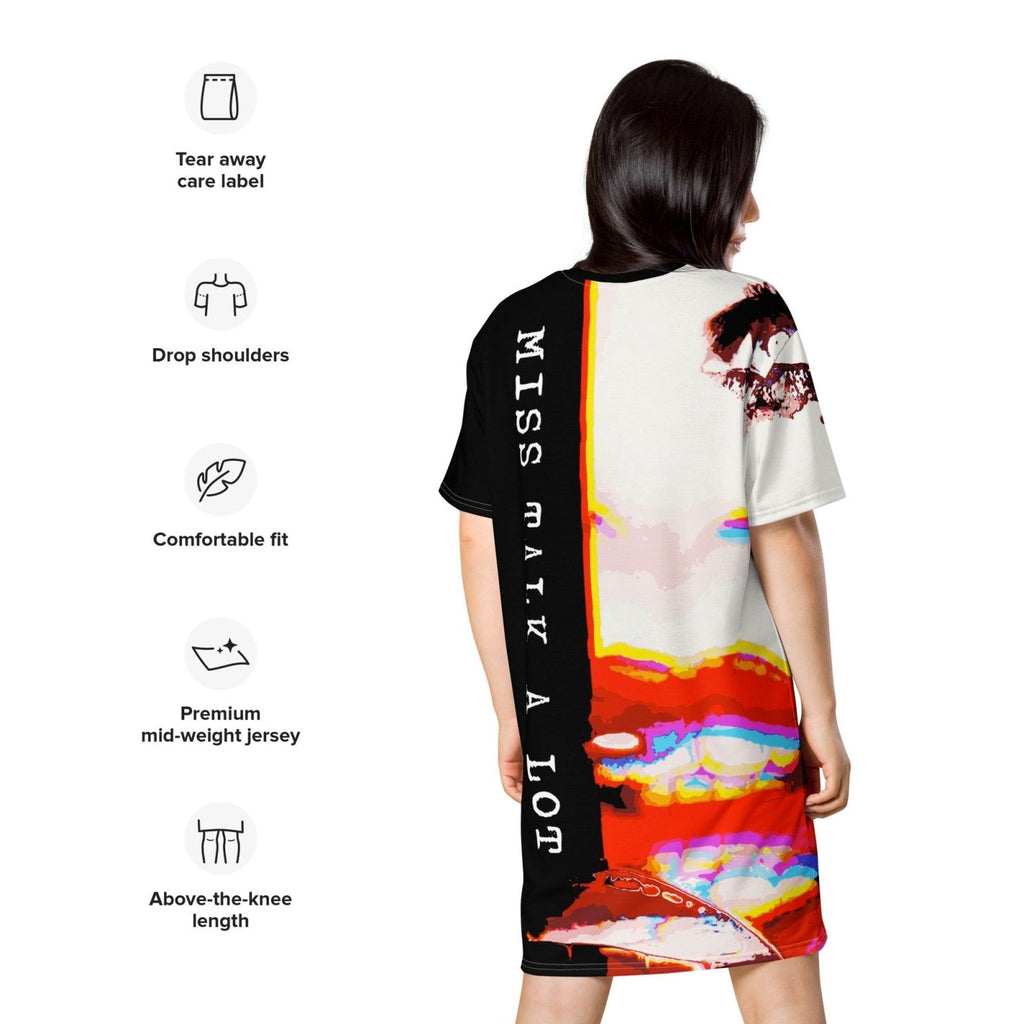 Miss Talk A Lot - Womens T-Shirt Dress