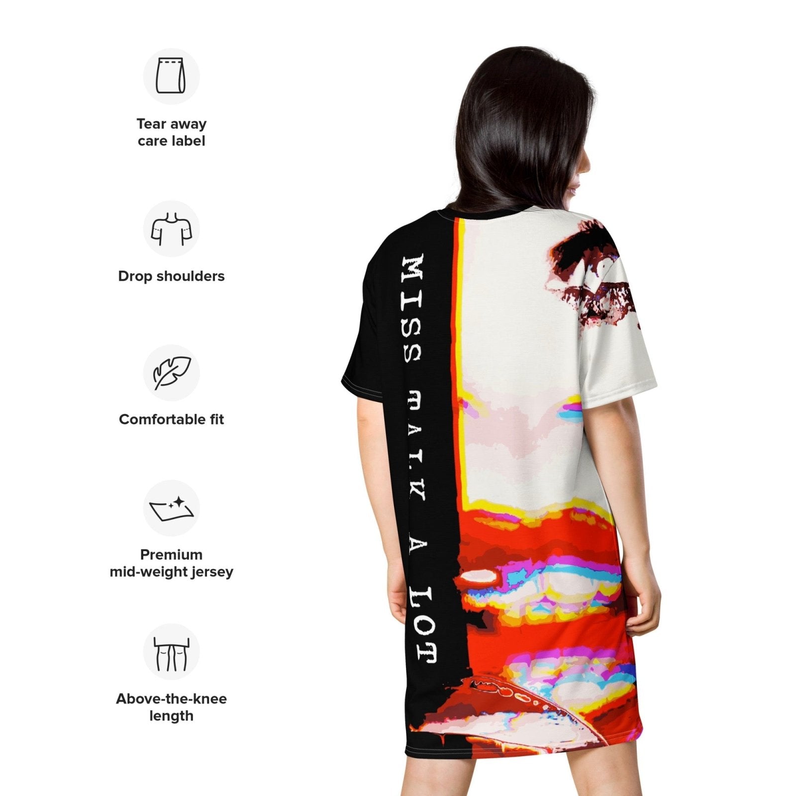 Miss Talk A Lot - Womens T-Shirt Dress
