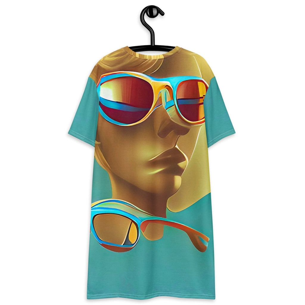 Retro Cool Blue - Womens T-Shirt Dress