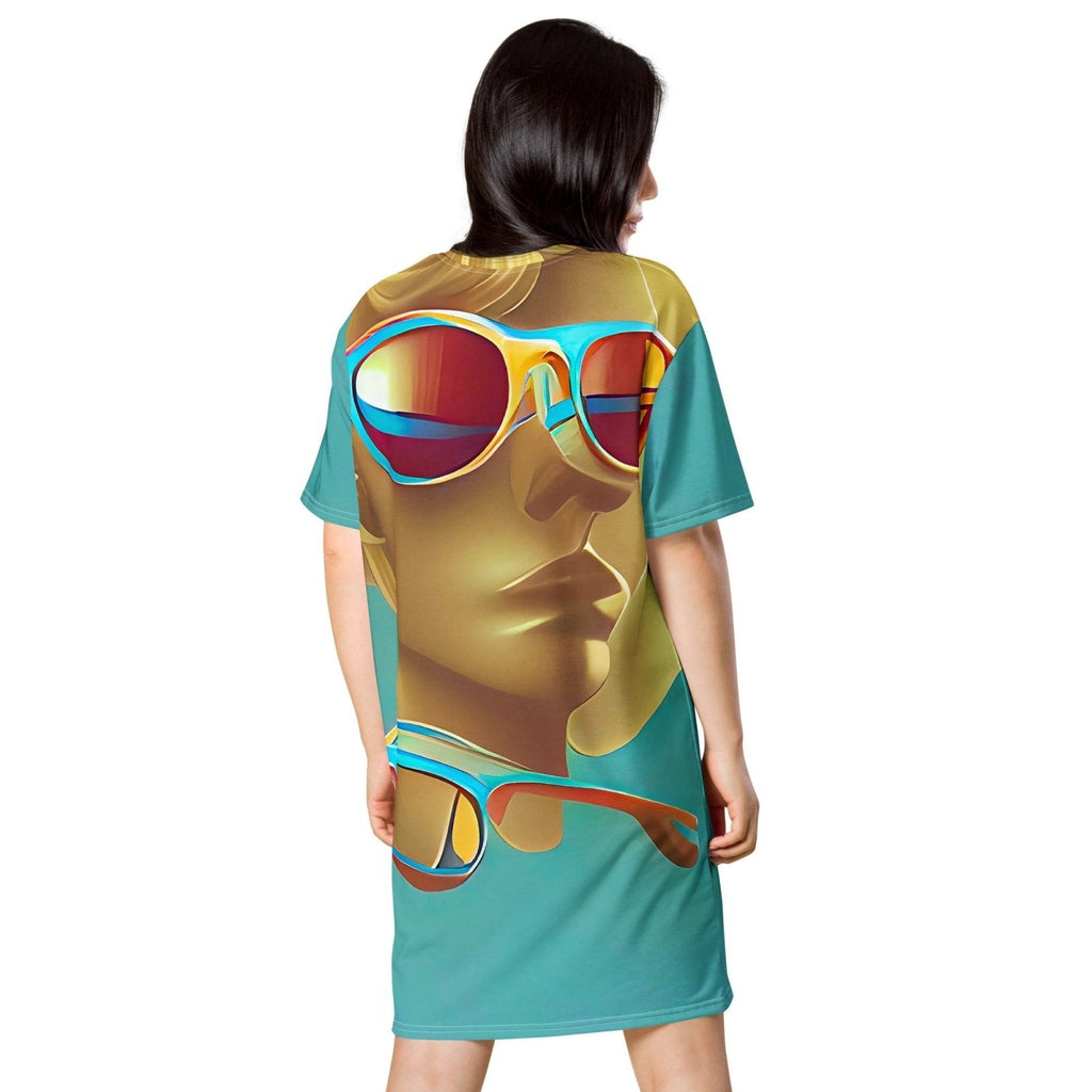 Retro Cool Blue - Womens T-Shirt Dress