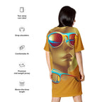 Retro Cool Orange - Womens T-Shirt Dress