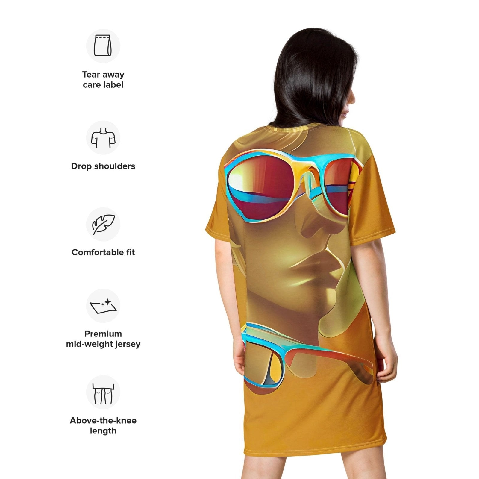 Retro Cool Orange - Womens T-Shirt Dress